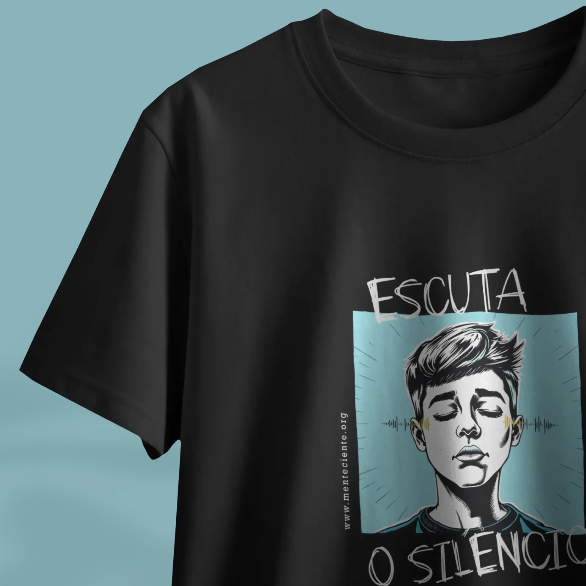 T-shirt Preta “Escuta o Silêncio” 3